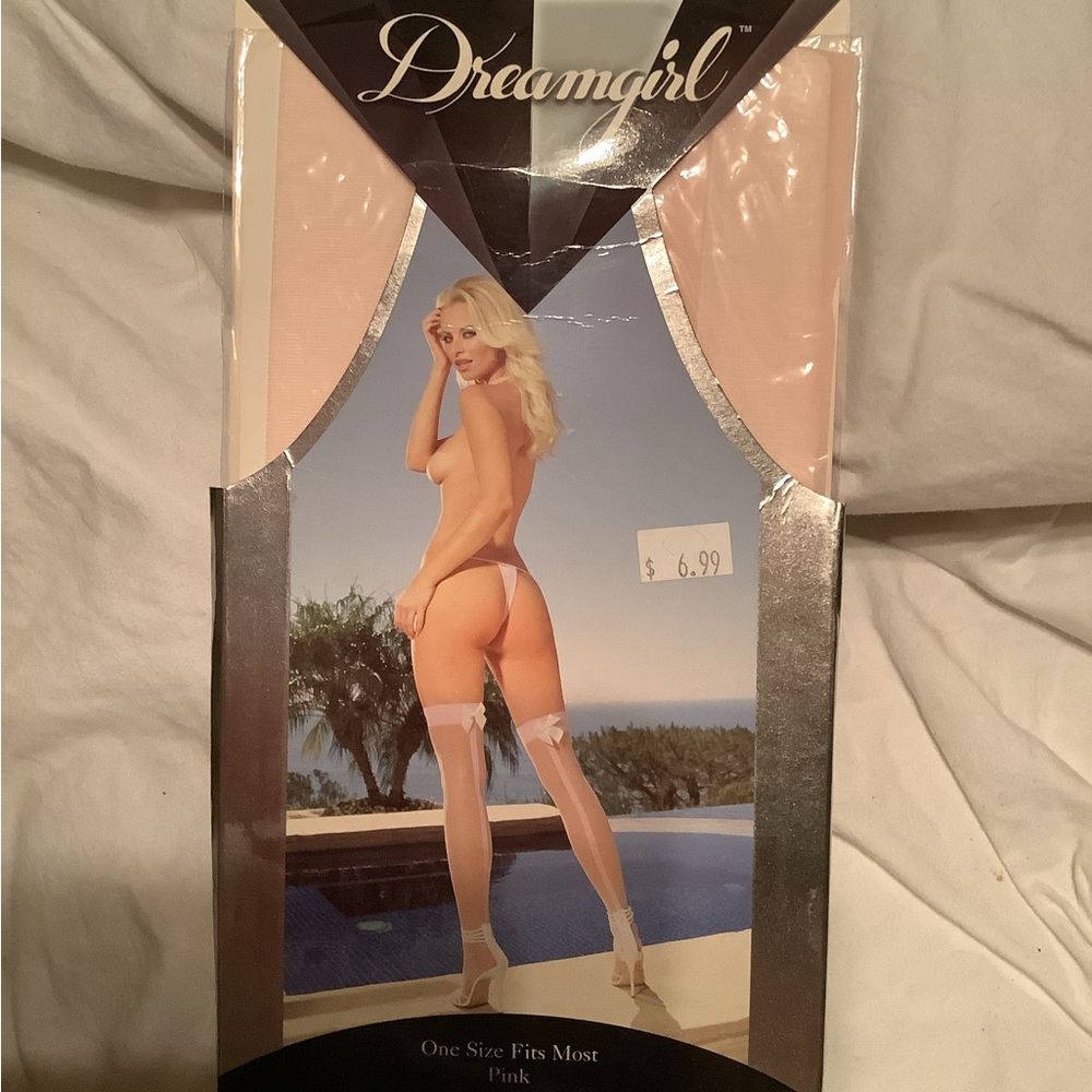 Thigh highs lite pink, one size NEW